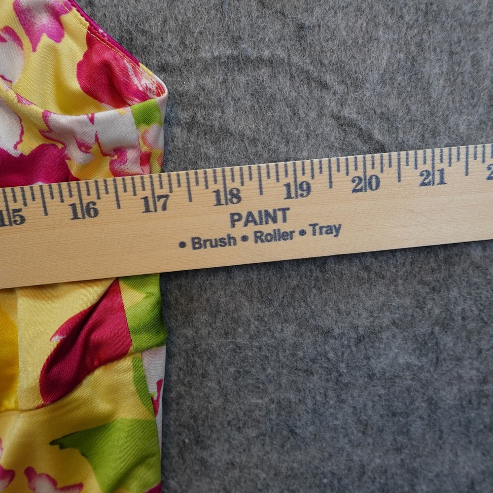Ralph Lauren Dress Women Small/Medium? Yellow Floral VNeck Sleeveless Midi - Picture 6 of 9
